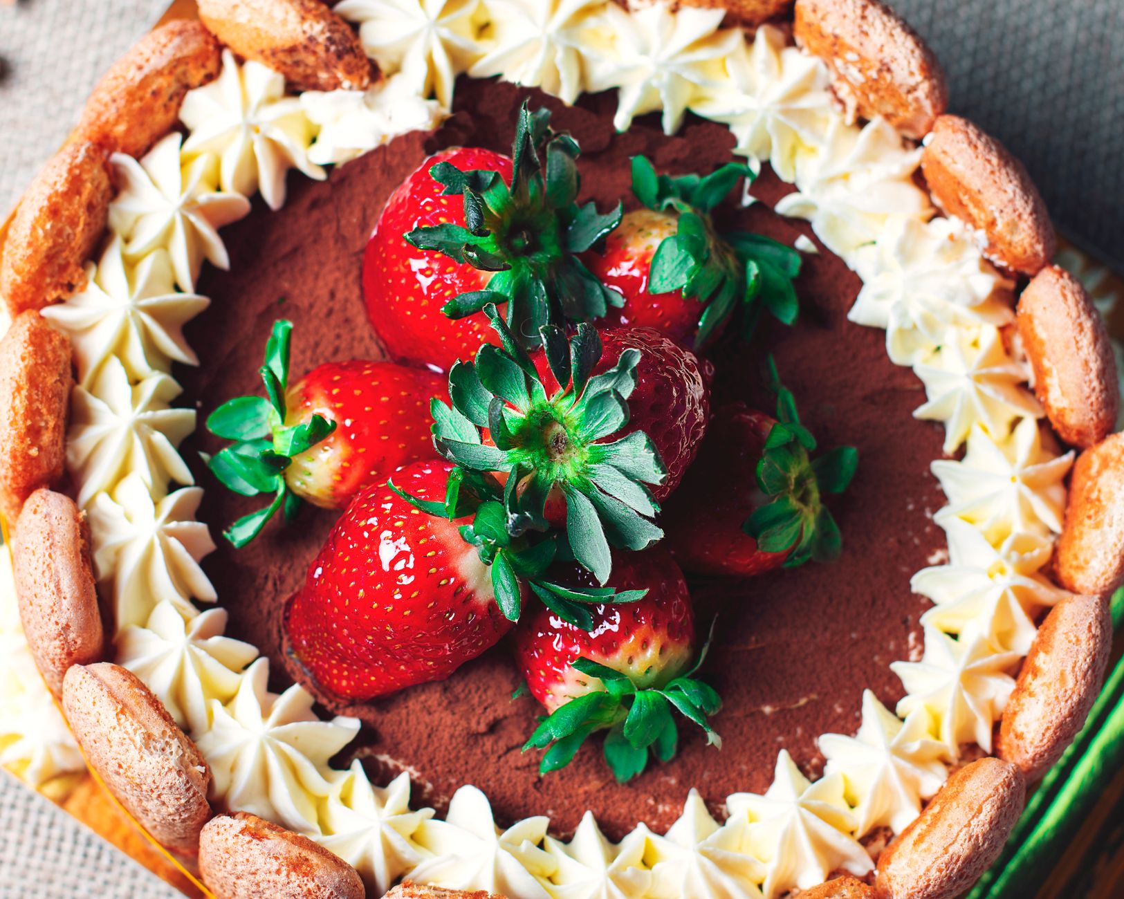 Classic French Strawberry & Vanilla Bavarian Charlotte