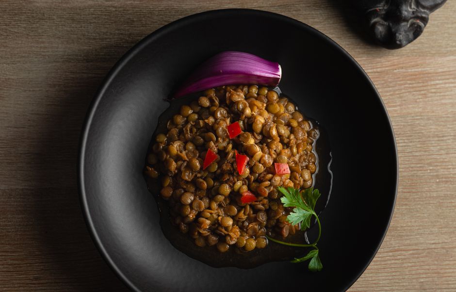 Crispy Duck Confit with French Green Lentils