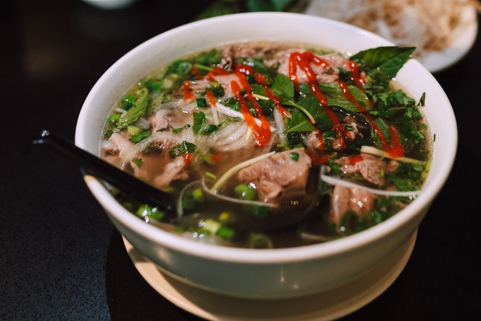 Traditional Vietnamese Beef Phở Bò Noodle Soup