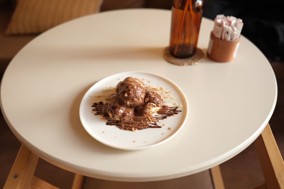 French Chocolate Profiteroles with Vanilla Ice Cream