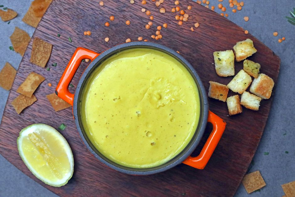 Indian Red Lentil Curry Soup (Dahl Soup)