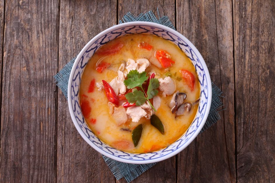 Authentic Thai Tom Kha Gai Coconut Soup