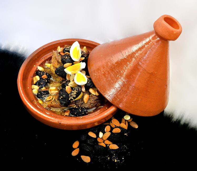 Moroccan Lamb Tagine with Prunes & Almonds