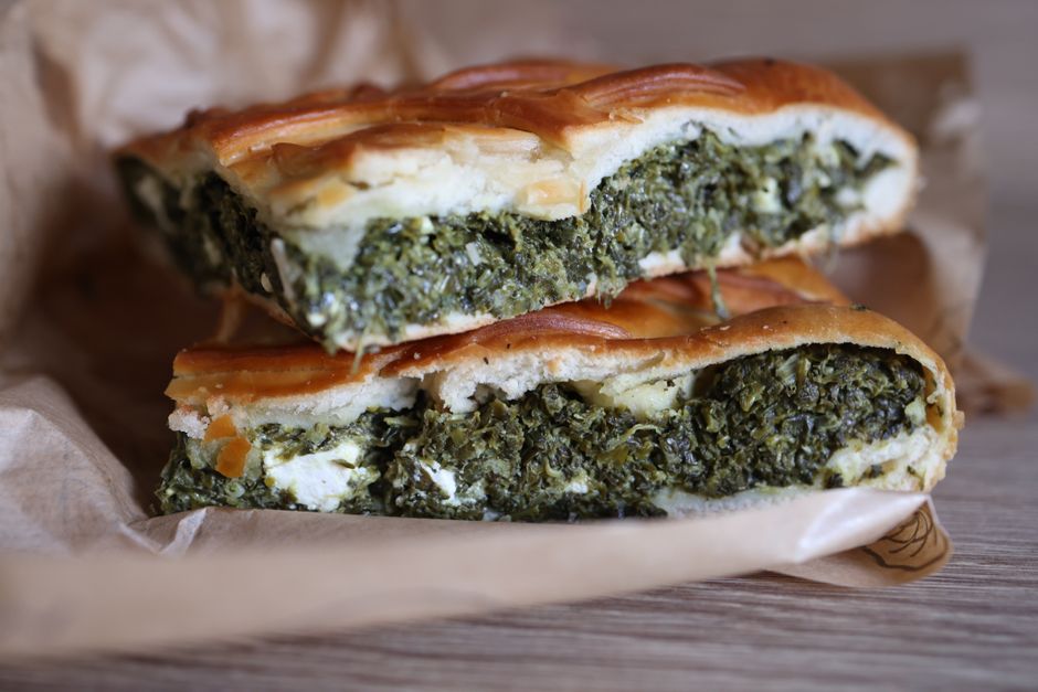 Spinach, Feta & Pine Nut Tart