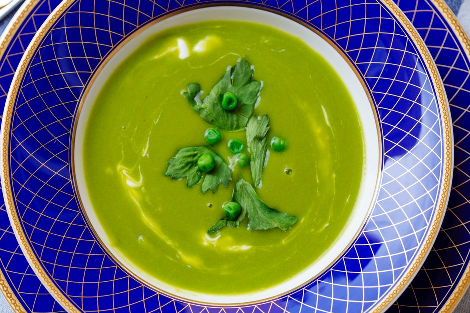 Creamy Green Pea & Fresh Mint Soup